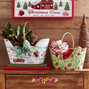 🎉💕HP💕🎉🆕 The Pioneer Woman 2-Piece Holiday Metal Baskets Set